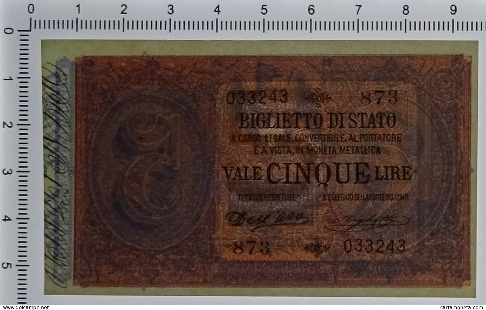 5 LIRE BIGLIETTO DI STATO EFFIGE UMBERTO I 25/10/1892 FDS-/FDS - Andere