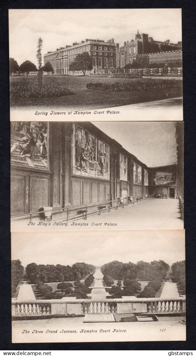 Hampton Court Palace X 3 Unposted Cards- Grand Avenues Kings Gallery Etc(Post Free(UK) - Hampton Court