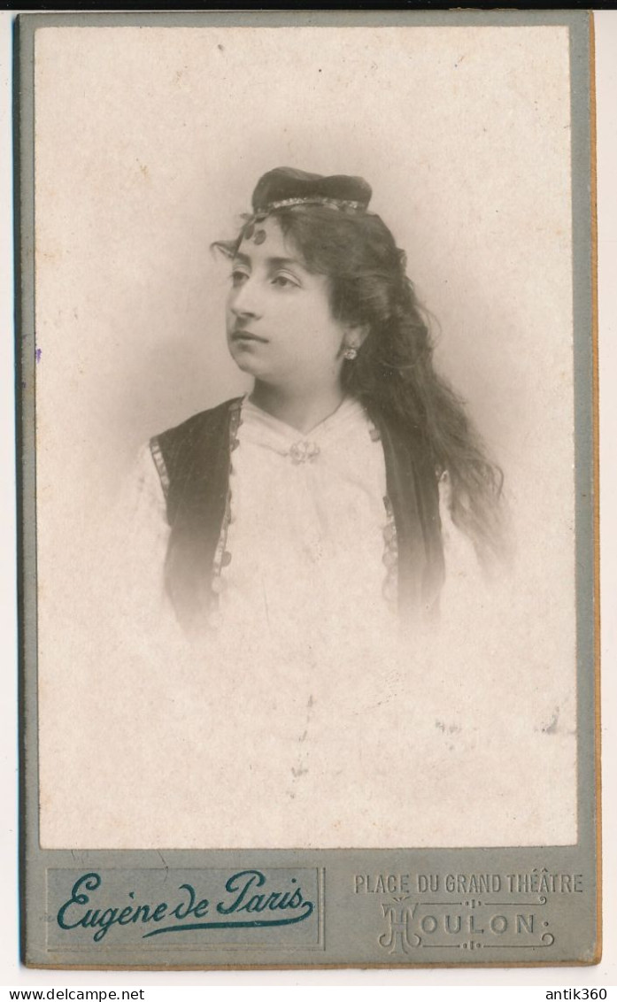 Photographie XIXe CDV Portrait De Marie Pauline BORGOMANO Née à CALCATOGGIO Photographe Eugène Toulon - Personas Identificadas