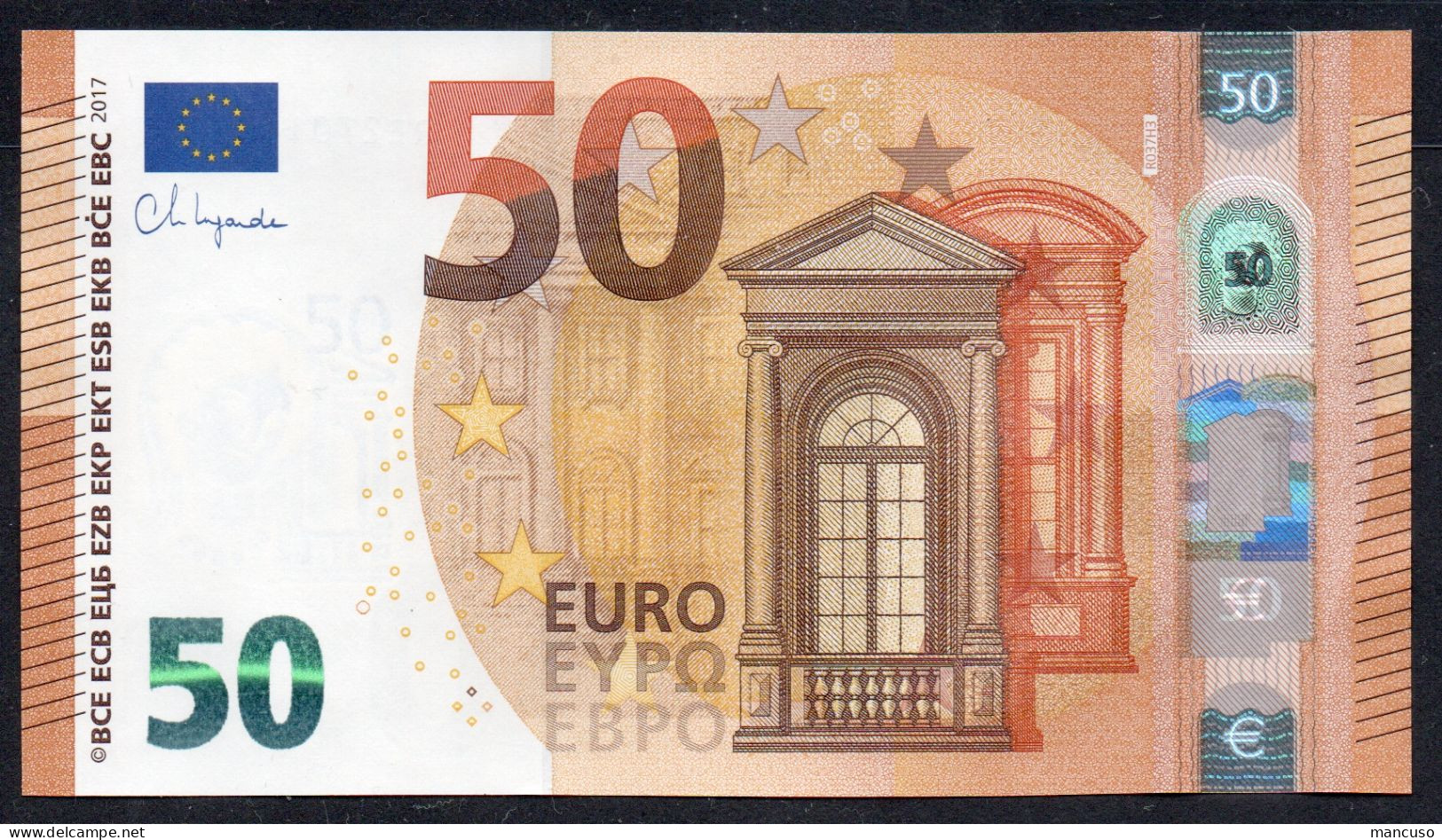 50 EURO GERMANY  RE R037 - FIRMA LAGARDE   UNC - 50 Euro
