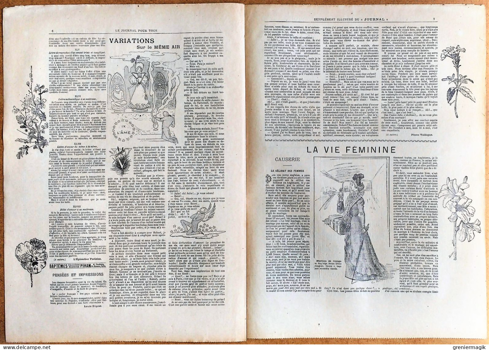 Le Journal Pour Tous N°30 27/07/1898 Les Concours Du Conservatoire Par Jean Belon/... Société Des Femmes... Par L. Braun - 1850 - 1899