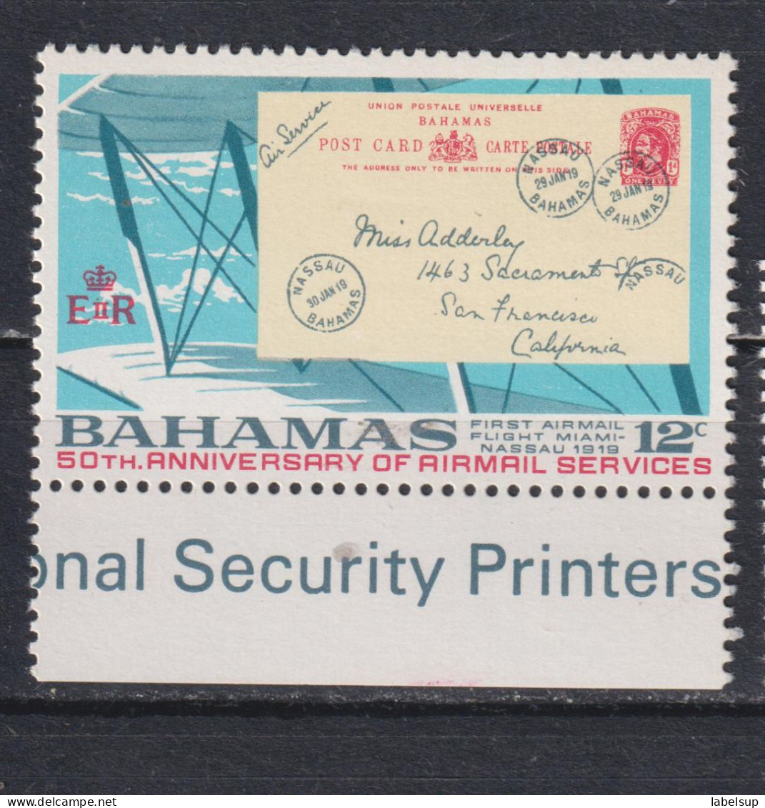 Timbre Neuf** Des Bahamas De 1969 N° 277 MNH - 1963-1973 Ministerial Government