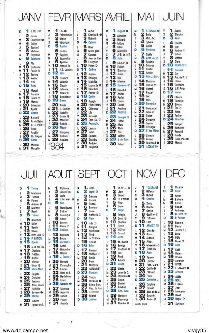 49 - VEZIN - T.Beau Petit Calendrier De Meilleurs Voeux " Jean Louis BOUTIN  , Alimentation Générale " - Small : 1981-90