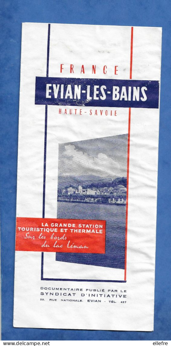 Chemin De Fer  -  Horaires SNCF Paris Evian Via Bellegarde Ou Lausanne Sur Dépliant Touristique Général Evian Les Bains - Europe