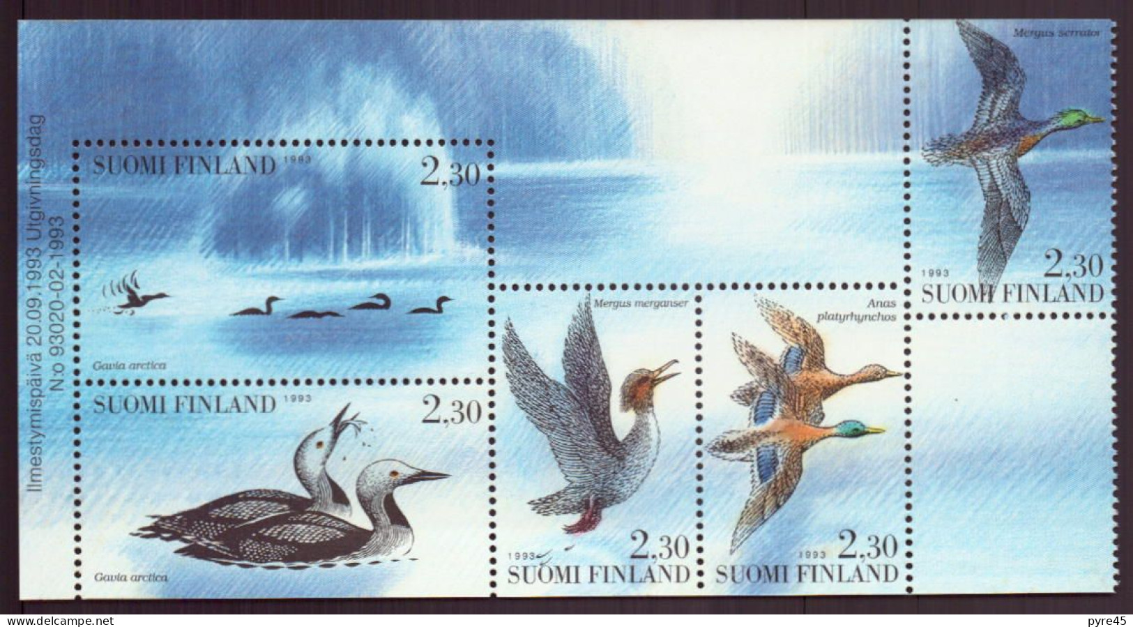 Finlande, 1993, Feuille 1189 /1193 ** " Les Oiseaux " ( Côte 10€ ) - Ganze Bögen