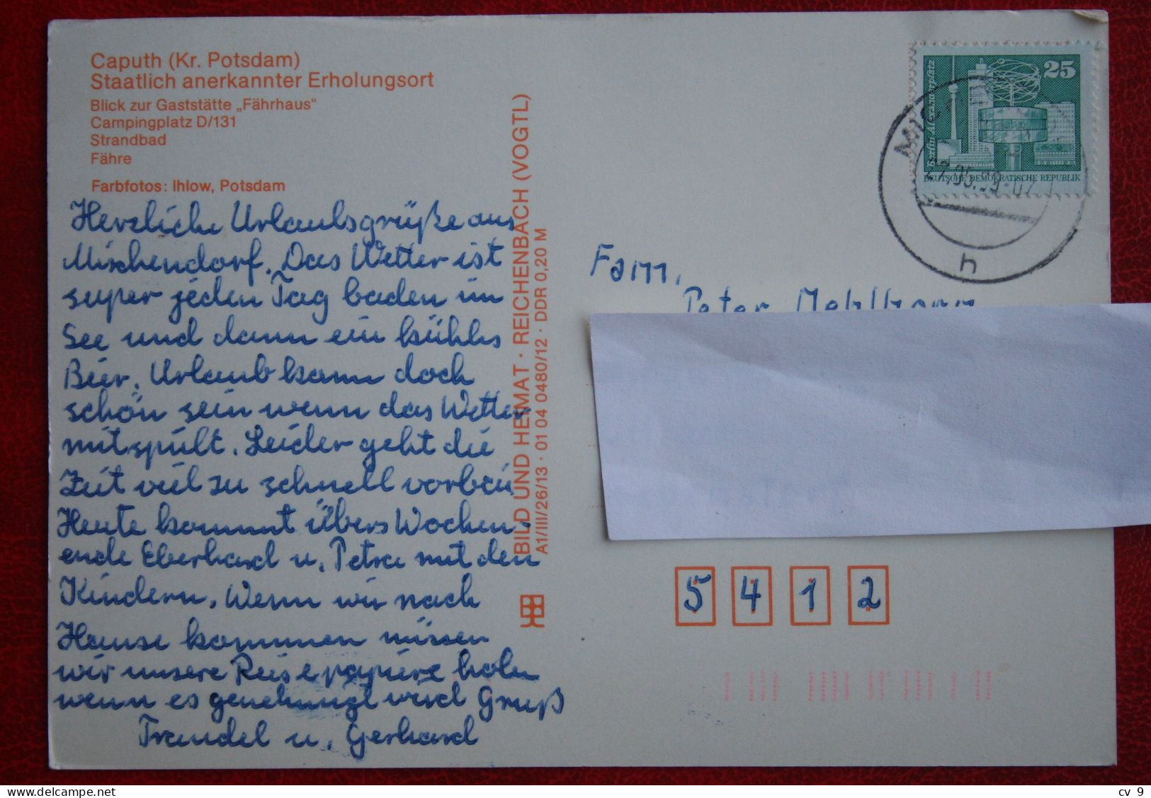 AK Grusse Aus Caputh Kr. Potsdam Bild Und Heimat Deutschland DDR Gelaufen Used Postcard A20 - Caputh