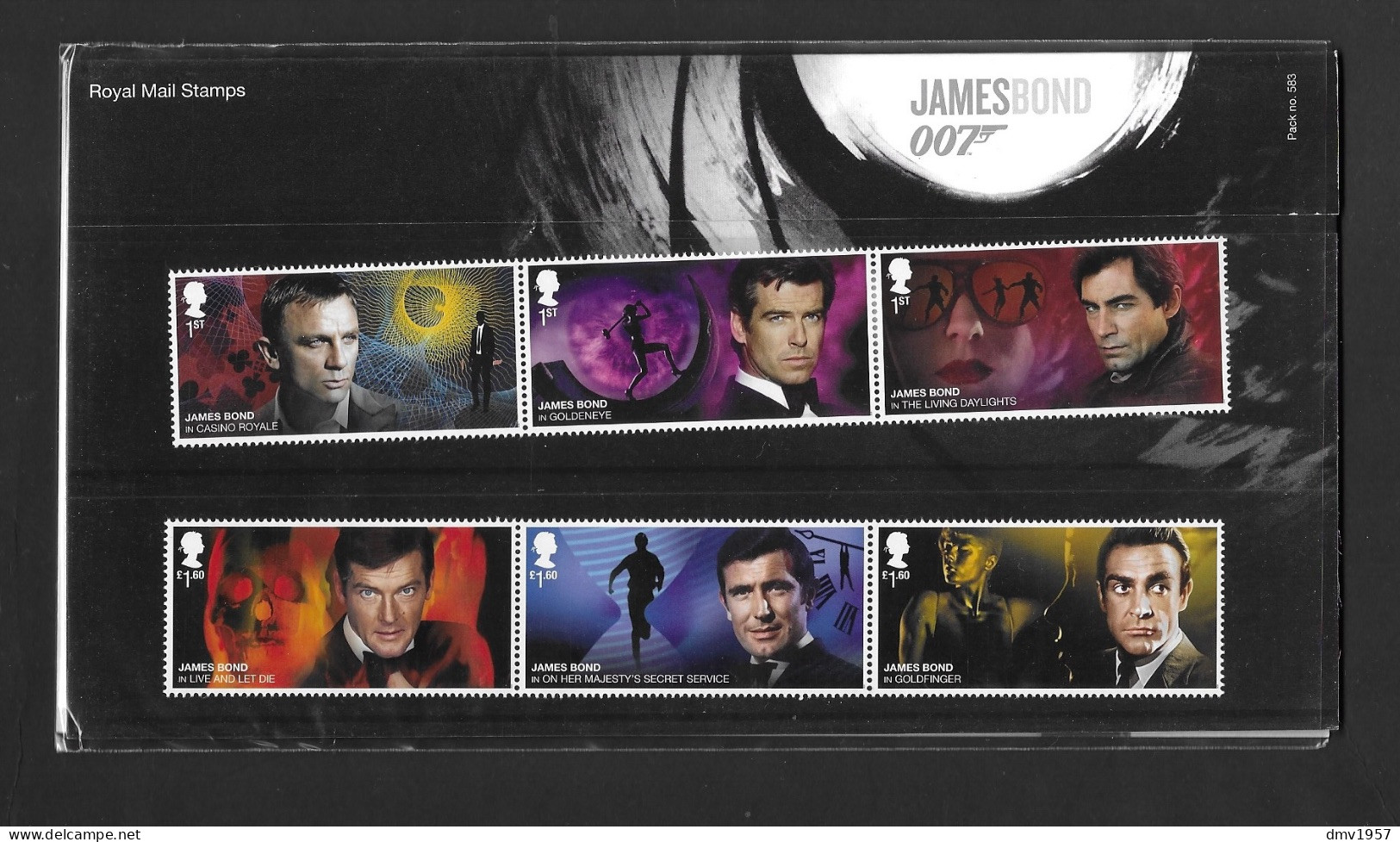 Great Britain 2008 & 2020 James Bond Pres Packs Sg 2797/2802, 4332/7 & MS 4338 - Presentation Packs