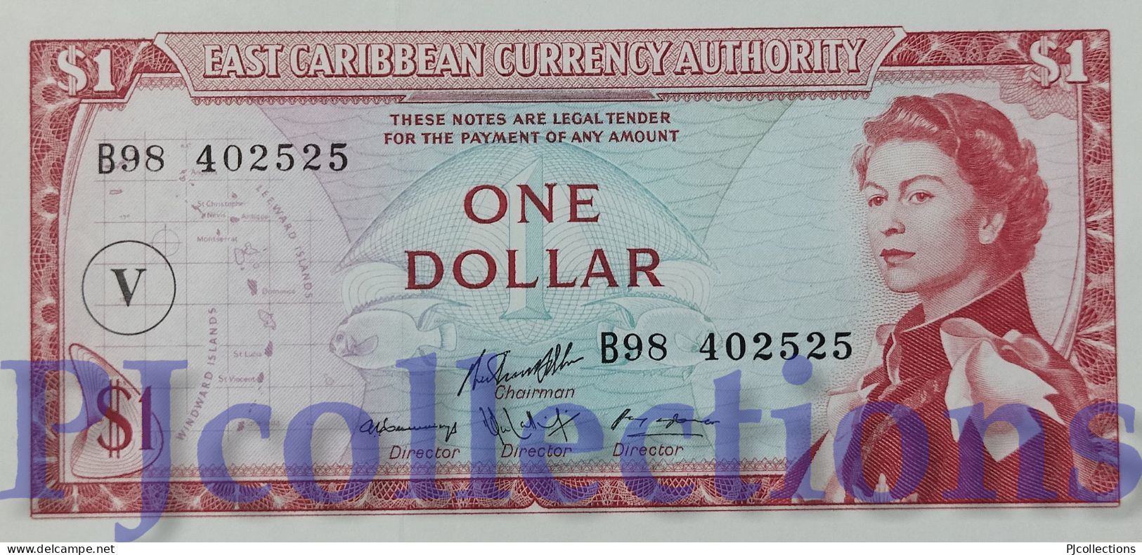 EAST CARIBBEAN 1 DOLLAR 1965 PICK 13o UNC - East Carribeans