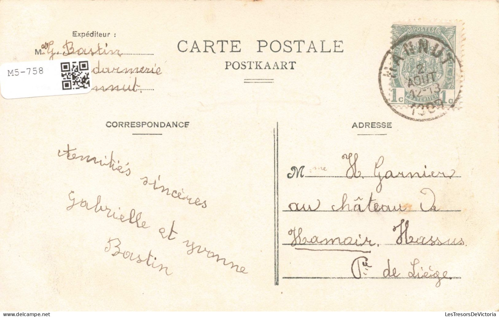 BELGIQUE - Hannut - Le Vieux Château -  Carte Postale Ancienne - Borgworm
