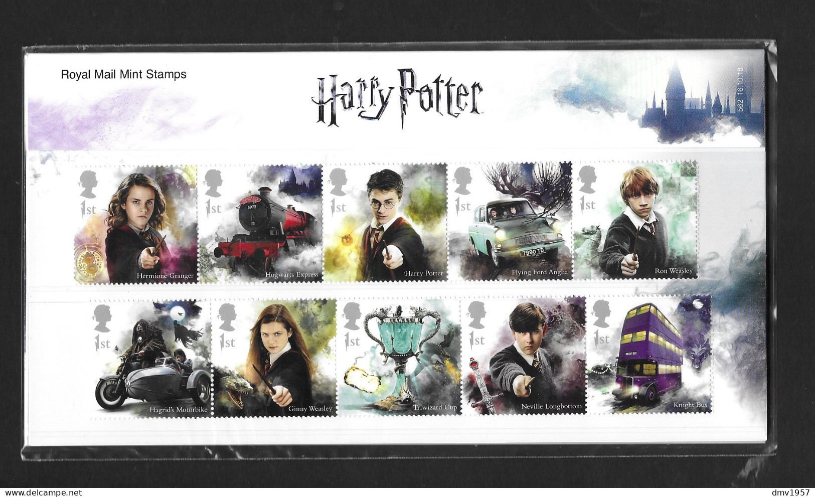 Great Britain 2018 Harry Potter Presentation Pack Sg 4141/50 & MS 4151 - Presentation Packs