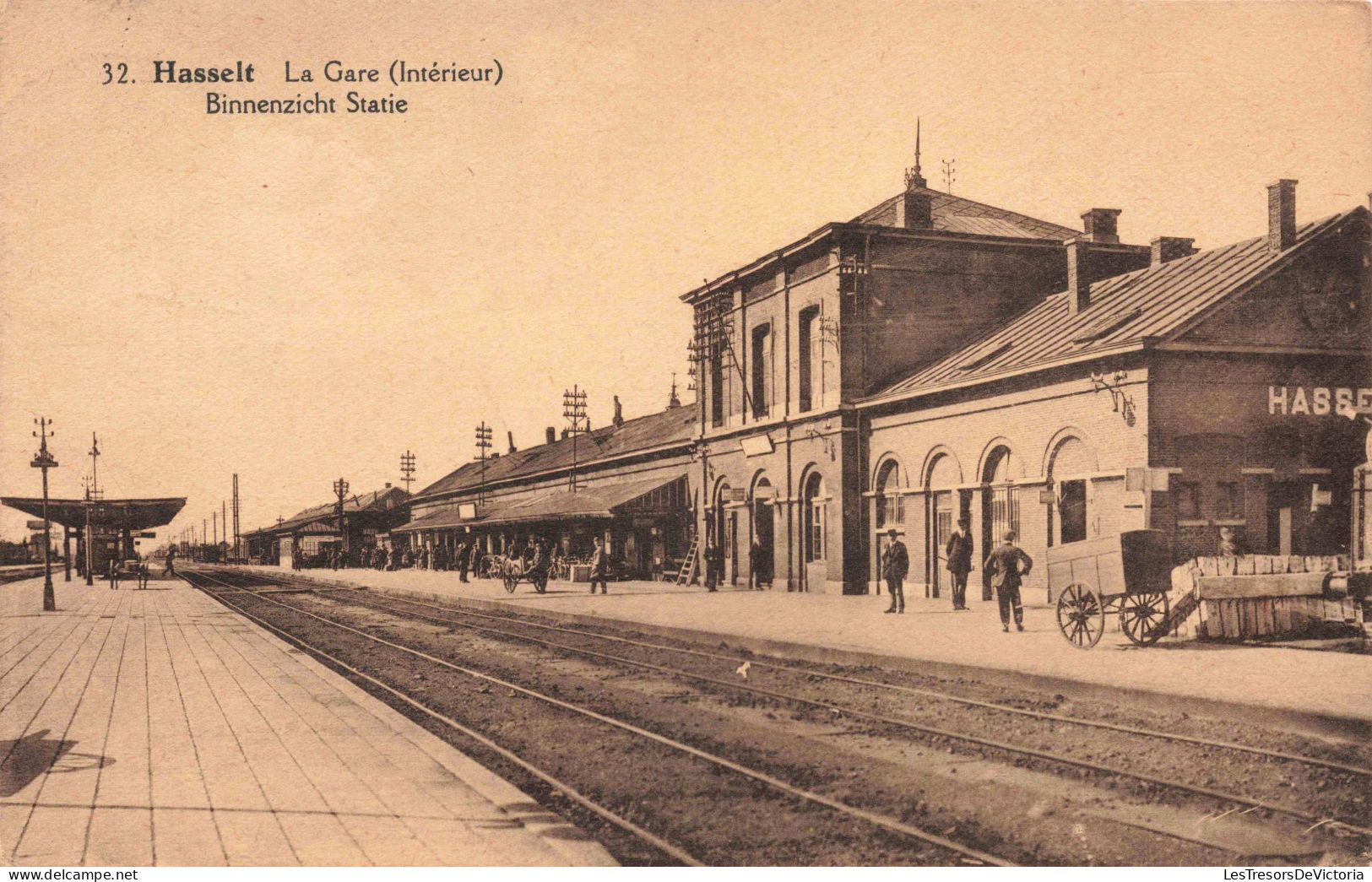 BELGIQUE - Hasselt - La Gare - Intérieur  -  Carte Postale Ancienne - Hasselt