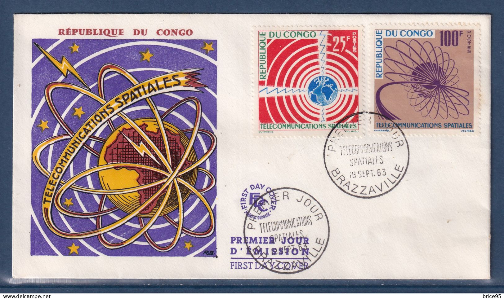 Congo - Premier Jour - FDC - Télécommunications Spatiales - 1963 - FDC