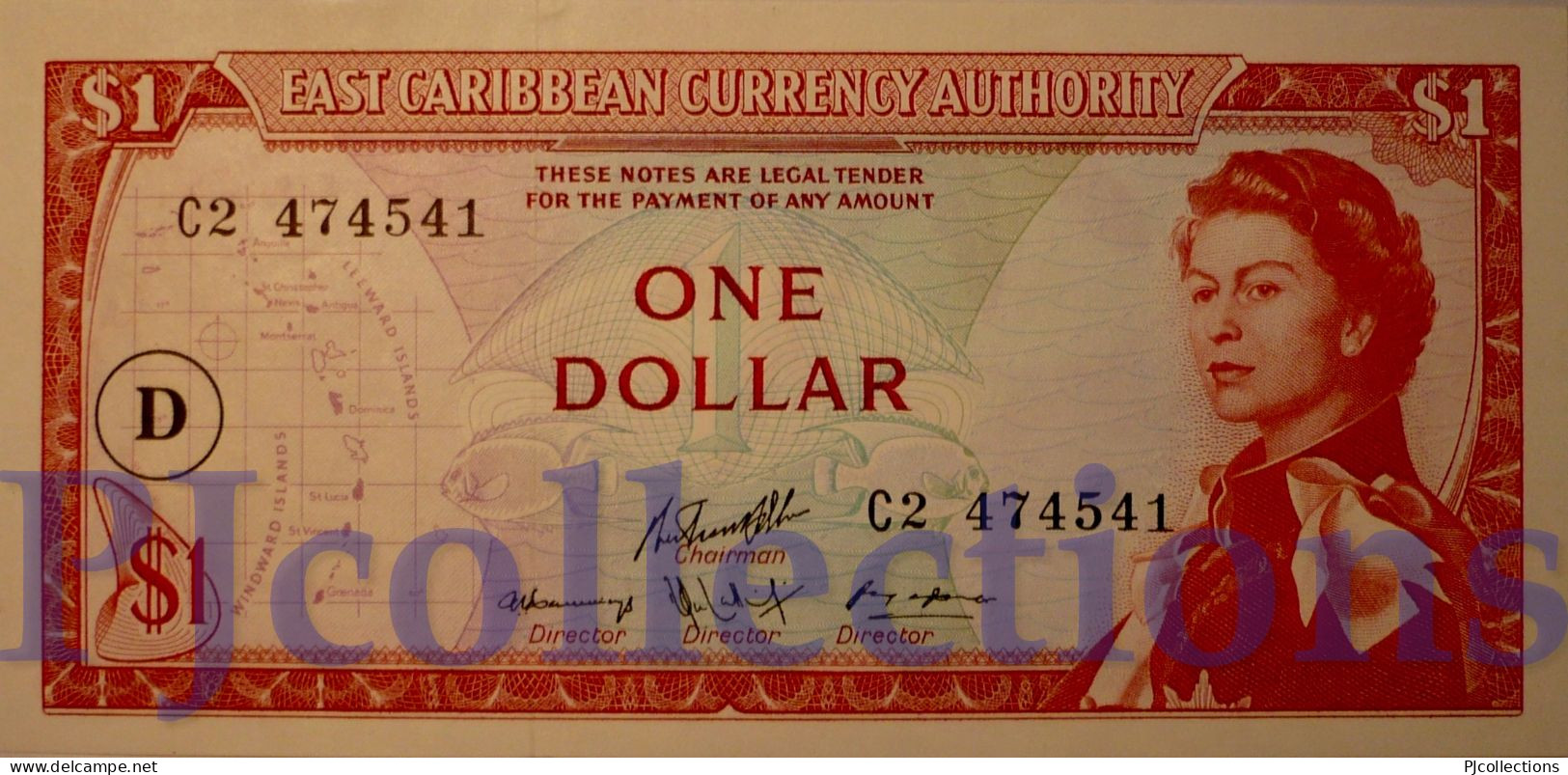 EAST CARIBBEAN 1 DOLLAR 1965 PICK 13i UNC - East Carribeans