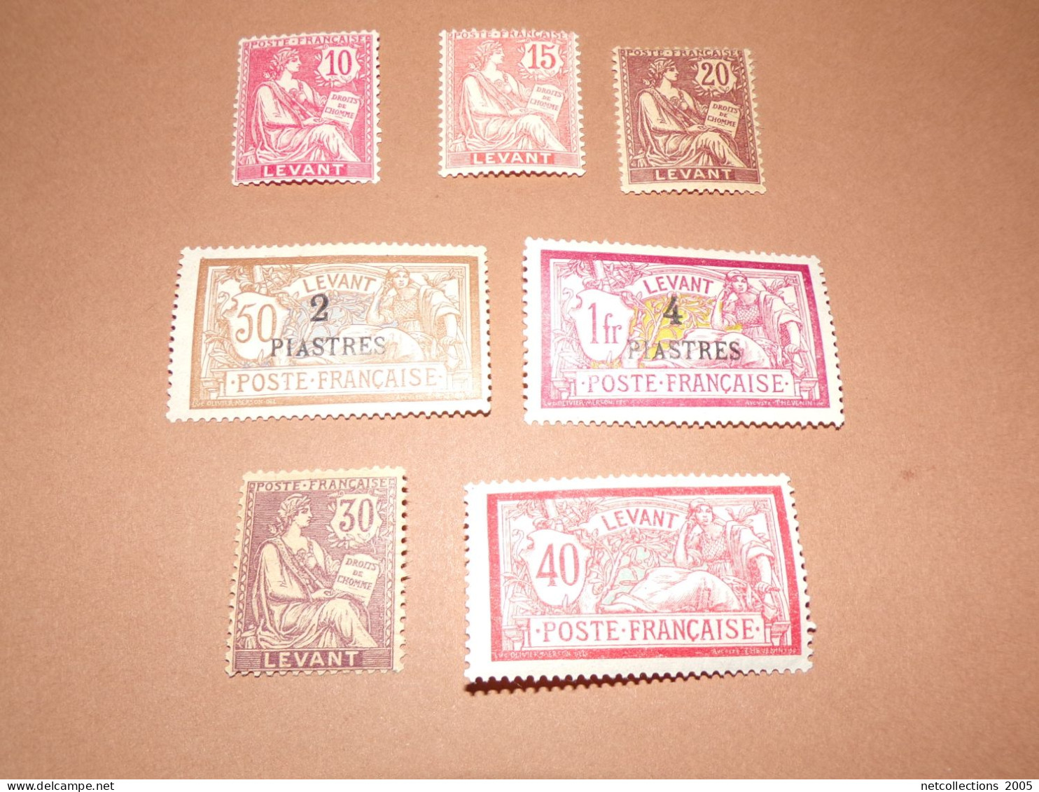 LEVANT 1902 N°14/16 & 18/21 - NEUF AVEC CHARNIERE (Pochette Roses) - Unused Stamps
