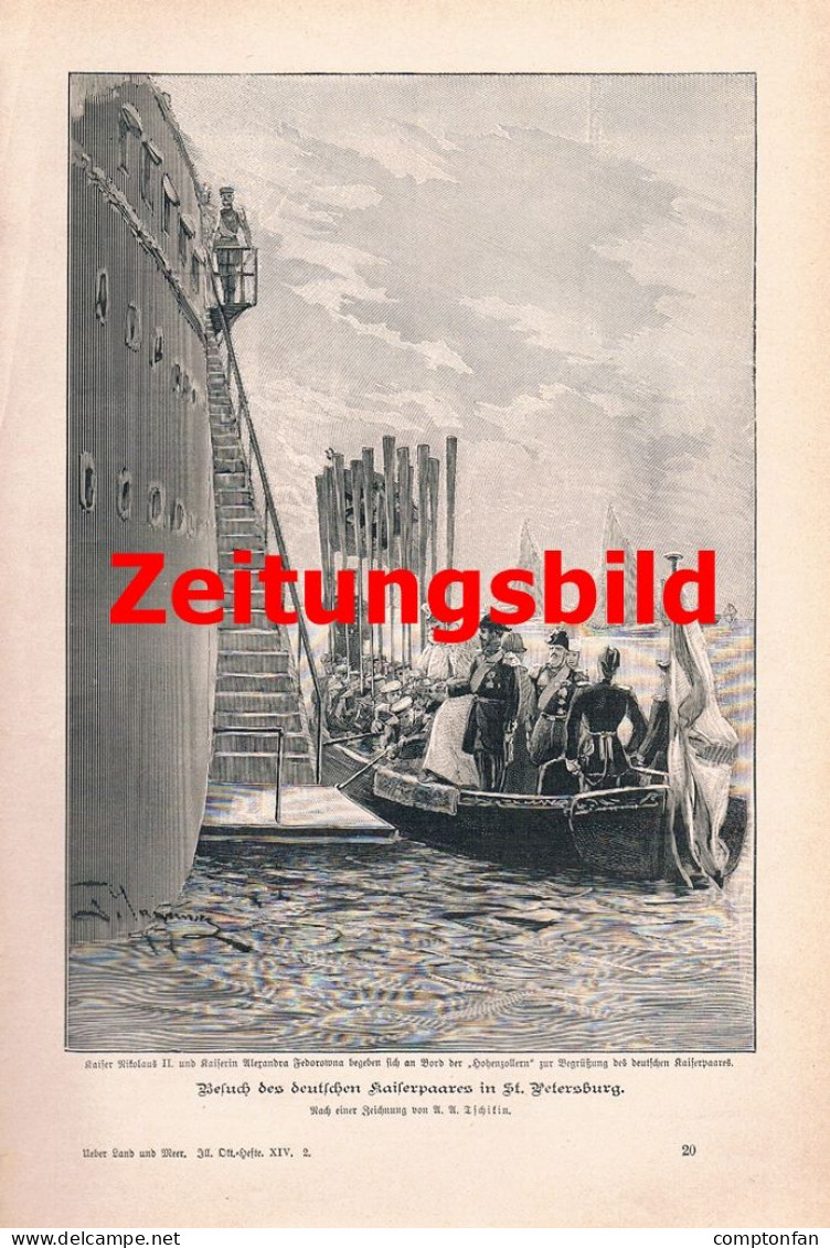 A102 1412 Sankt Petersburg Besuch Deutscher Kaiser Artikel / Bilder 1897 - Politik & Zeitgeschichte