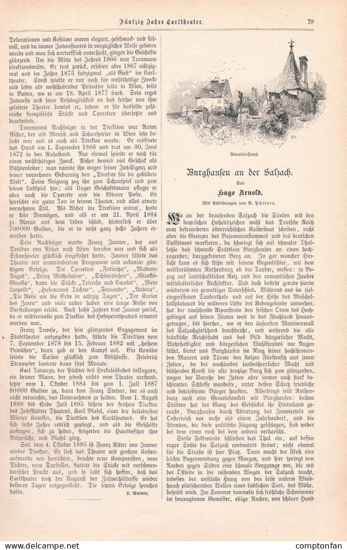 A102 1417 Hugo Arnold Püttner Burghausen Salzach Artikel / Bilder 1897 - Autres & Non Classés