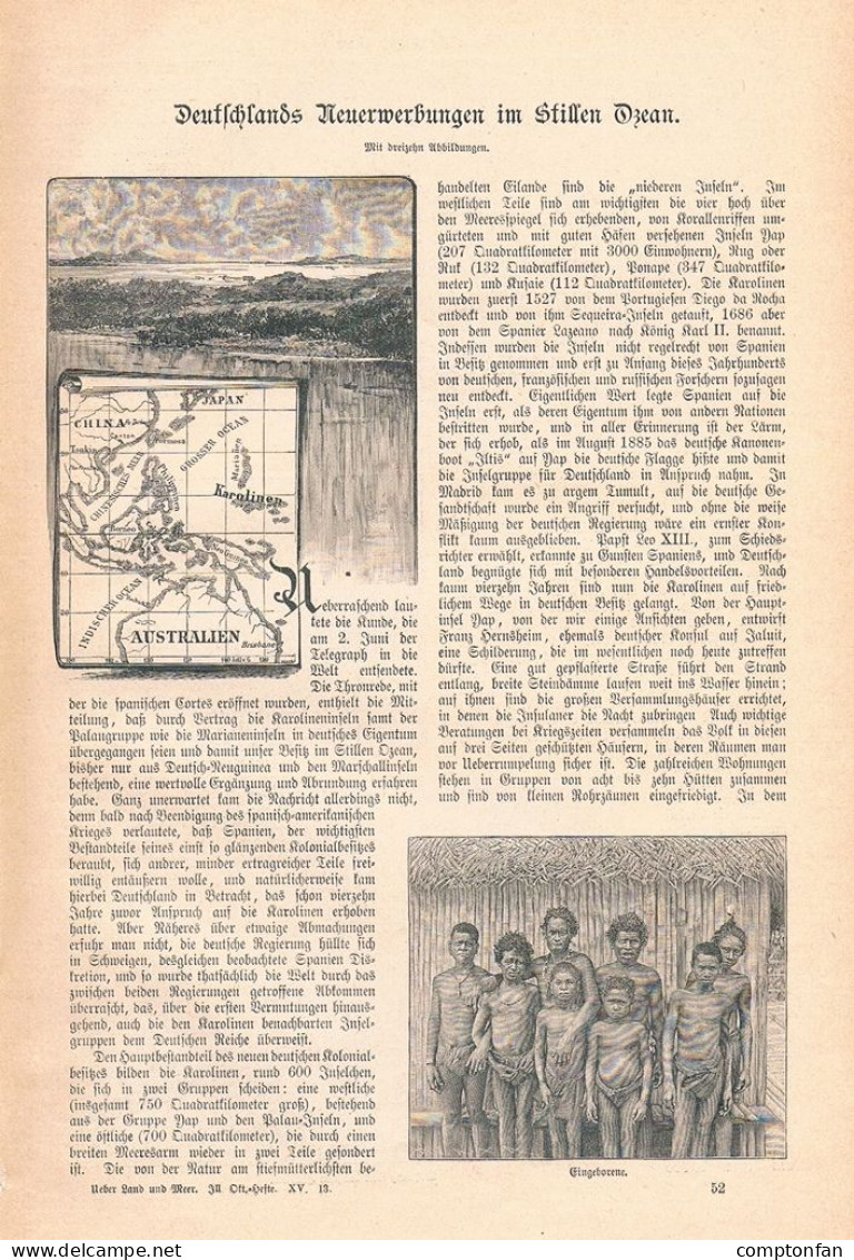 A102 1420 Karolinen Stiller Ozean Mikronesien Neuguinea Artikel / Bilder 1899 - Autres & Non Classés