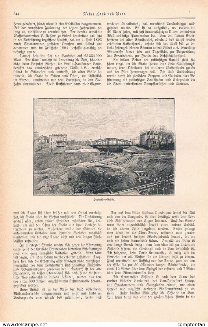 A102 1421 Hansestadt Lübeck Kanalbau Elbe-Lübeck-Kanal Artikel / Bilder 1899 - Otros & Sin Clasificación