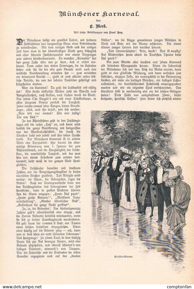 A102 1425 Paul Hey München Karneval Fasching Artikel / Bilder 1898 - Otros & Sin Clasificación