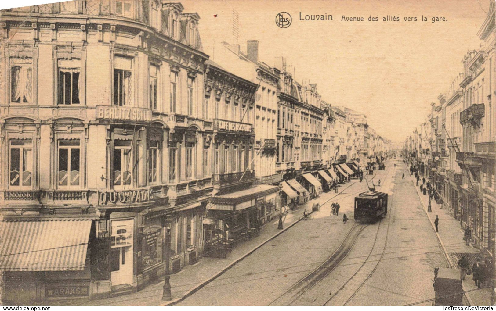 BELGIQUE - Louvain - Avenue Des Alliés Vers La Gare - Animé -  Carte Postale Ancienne - Sonstige & Ohne Zuordnung