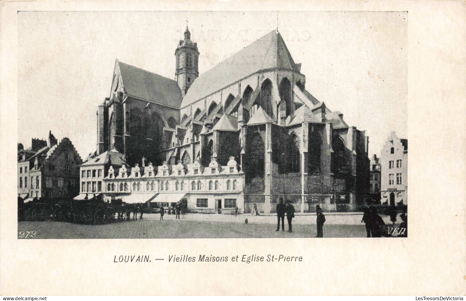 BELGIQUE - Louvain - Vieilles Maisons - Eglise St-Pierre - Animé -  Carte Postale Ancienne - Sonstige & Ohne Zuordnung