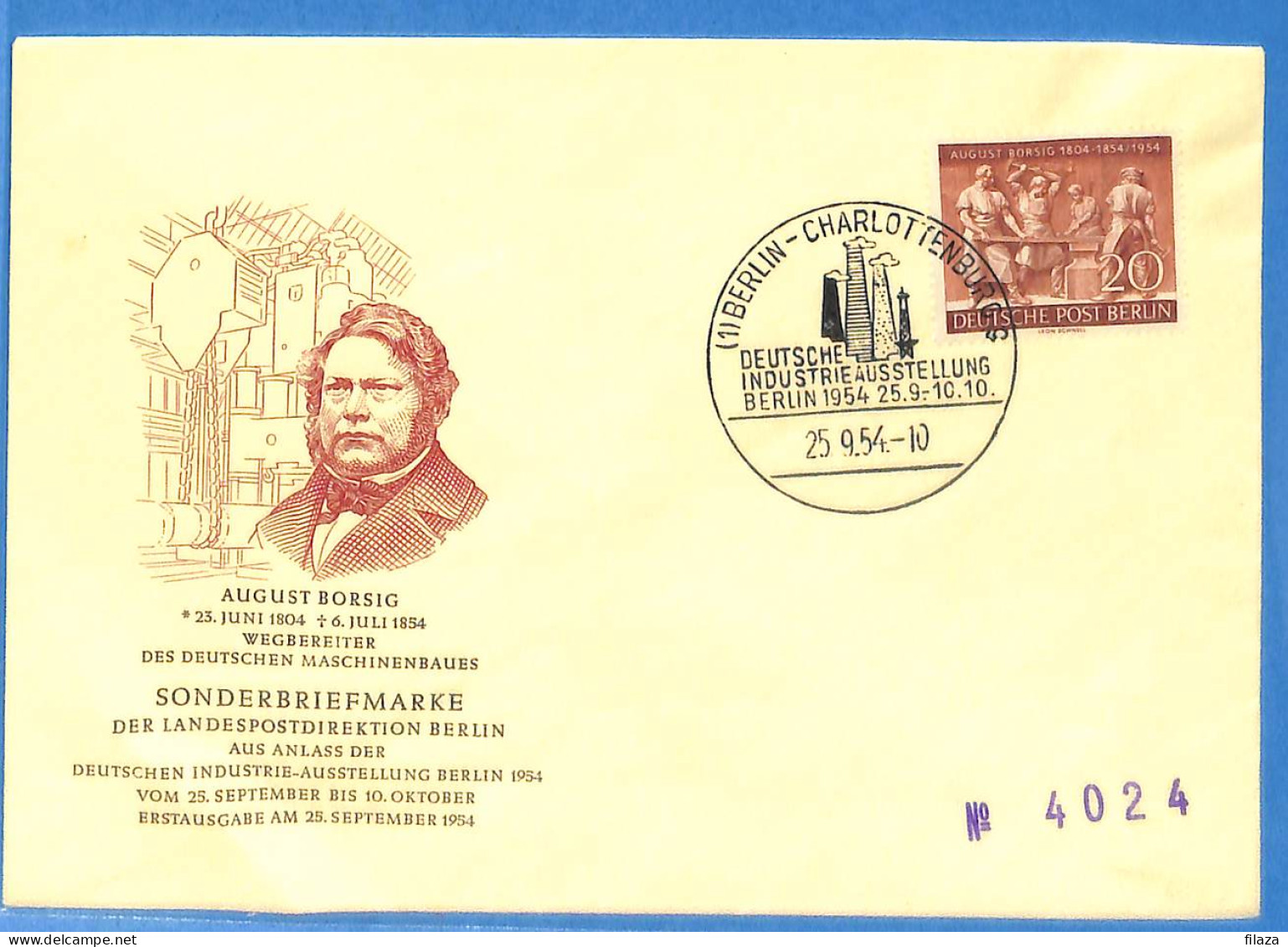 Berlin West - Lettre - FDC  - L02937 1954 - Autres & Non Classés