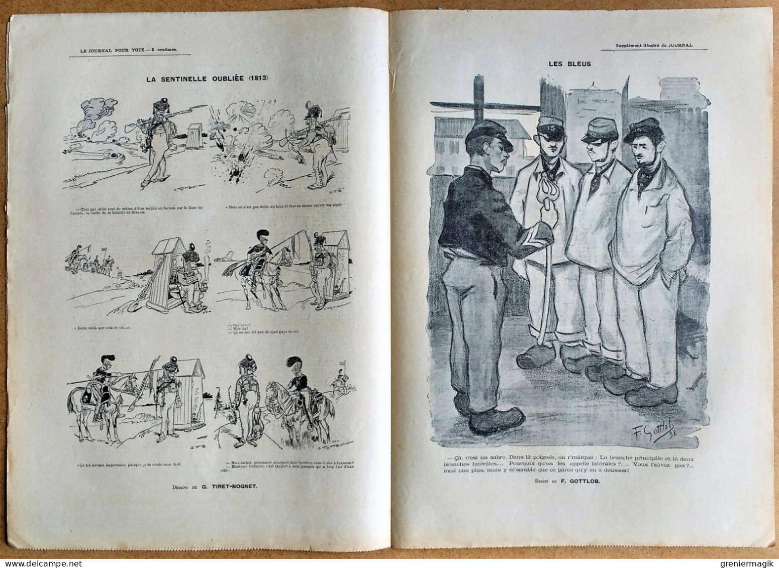 Le Journal Pour Tous N°45 9/11/1898 Ca Finira Mal Par F. Bac/La Sentinelle Oubliée Par Tiret-Bognet/Les Bleus Gottlob - 1850 - 1899