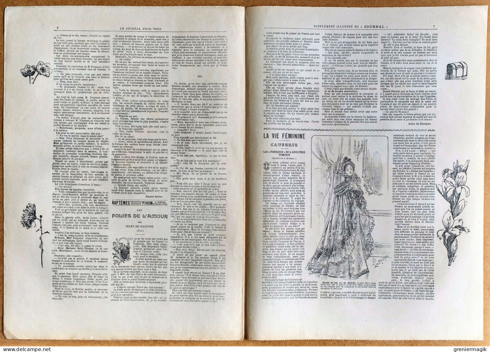 Le Journal Pour Tous N°46 16/11/1898 A La Brasserie Par Gottlob/Les Gendumonde Par Testevuide/Les Dessous M. Chatelaine - 1850 - 1899