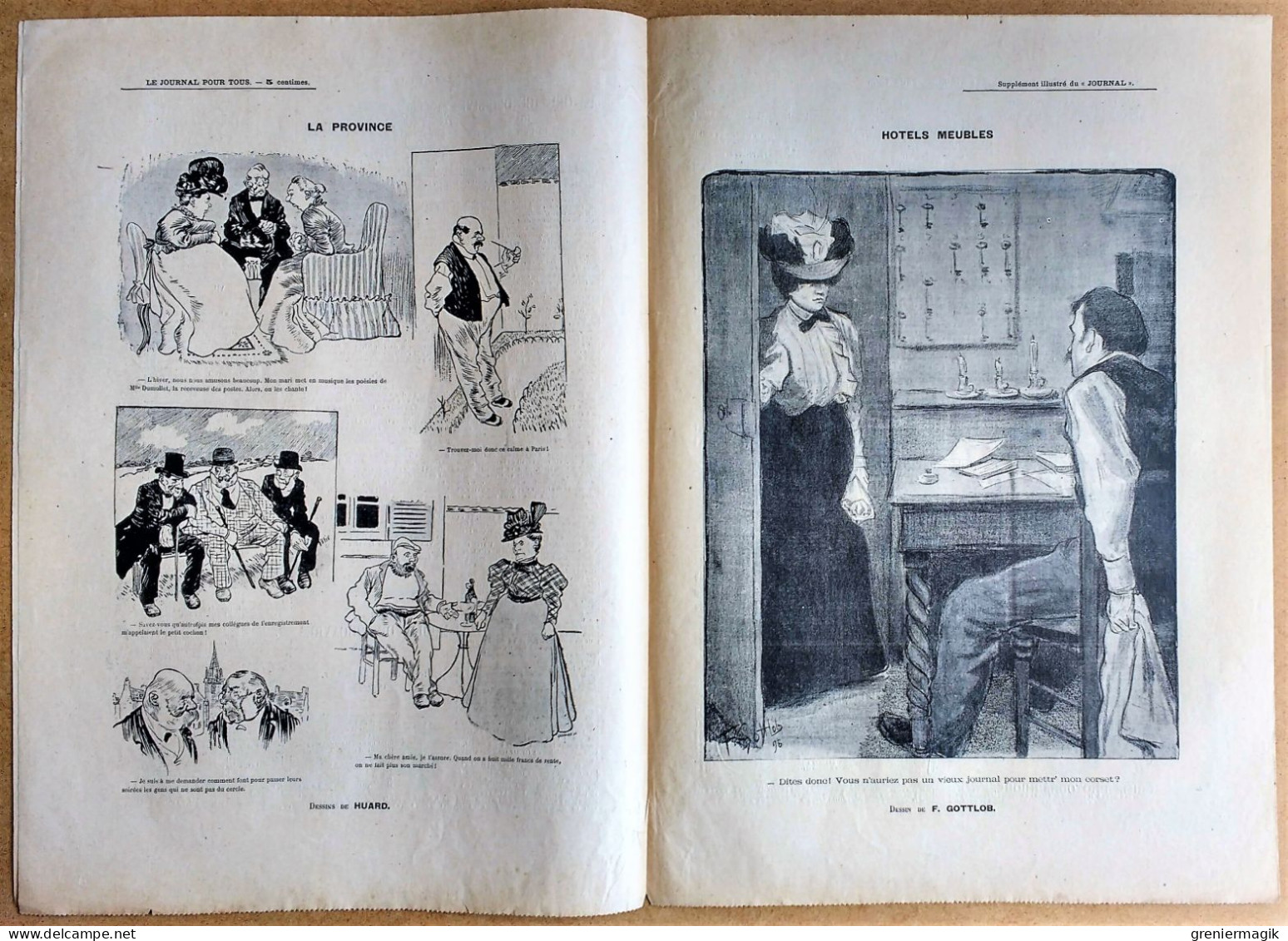 Le Journal Pour Tous N°49 8/12/1898 Bonnes Camarades Par Richard Ranft/La Province Par Huard/Hôtels Meublés Par Gottlob - 1850 - 1899