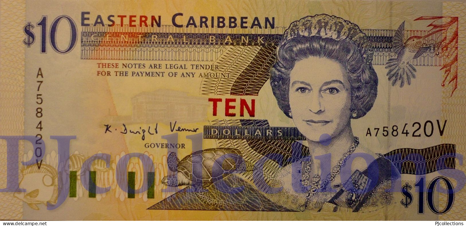 EAST CARIBBEAN 10 DOLLARS 1994 PICK 32v UNC - East Carribeans