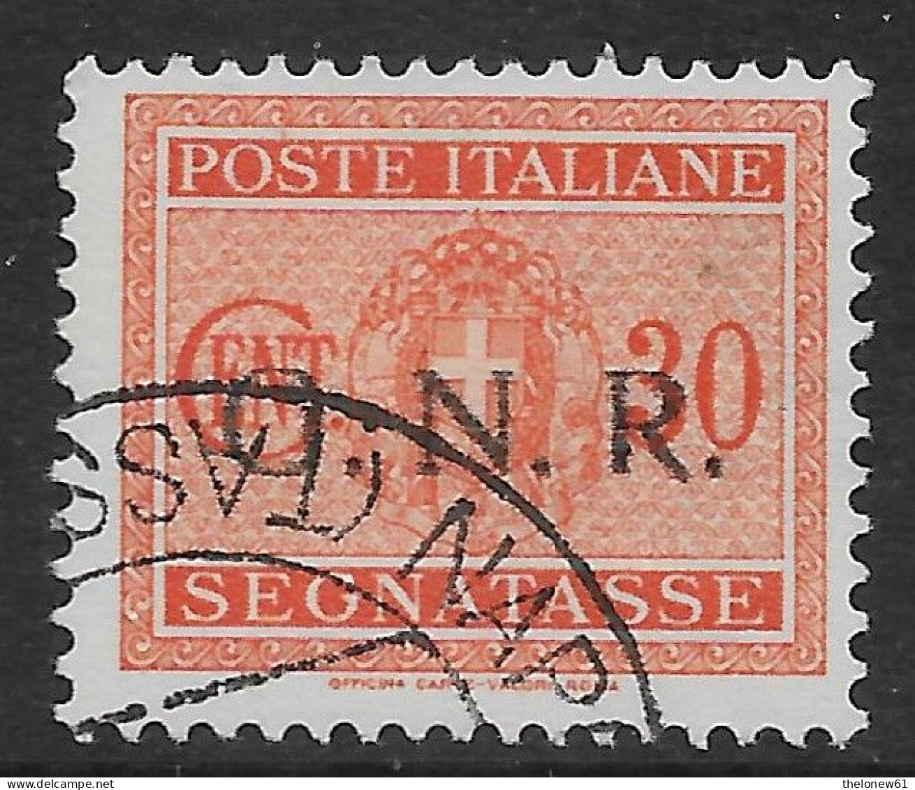 Italia Italy 1944 RSI Segnatasse GNR C30 Sa N.S51 US - Strafport