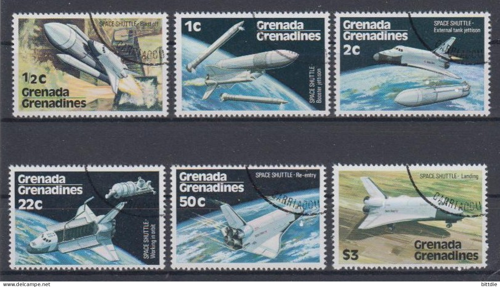 Raumfahrt, Grenada-Grenadines  253/58 , O  (A6.1095) - América Del Norte