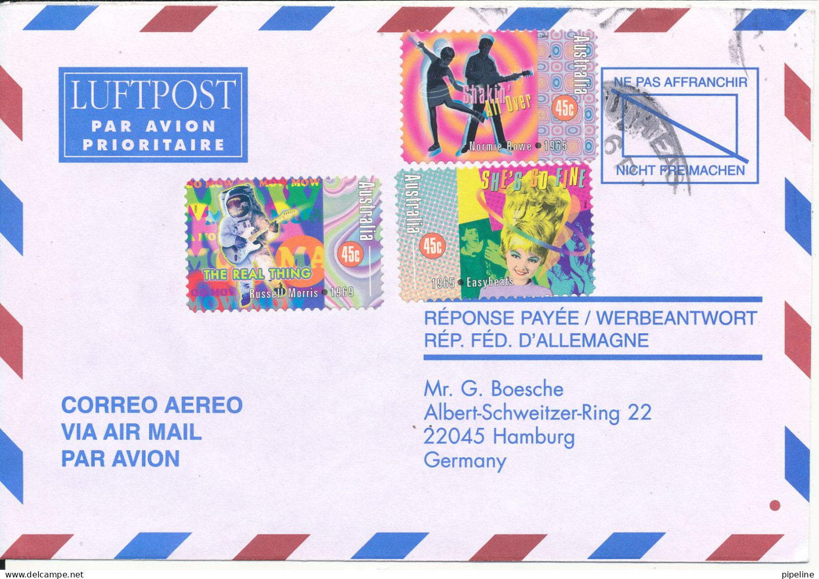 Australia Air Mail Cover Sent To Germany - Brieven En Documenten