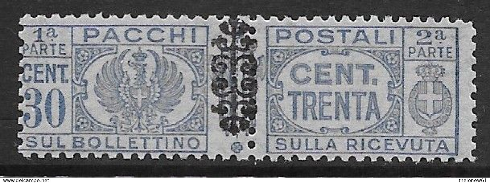 Italia Italy 1945 Luogotenenza Pacchi Postali Con Fregi C30 Sa N.PP51 Nuovo MH * - Colis-postaux