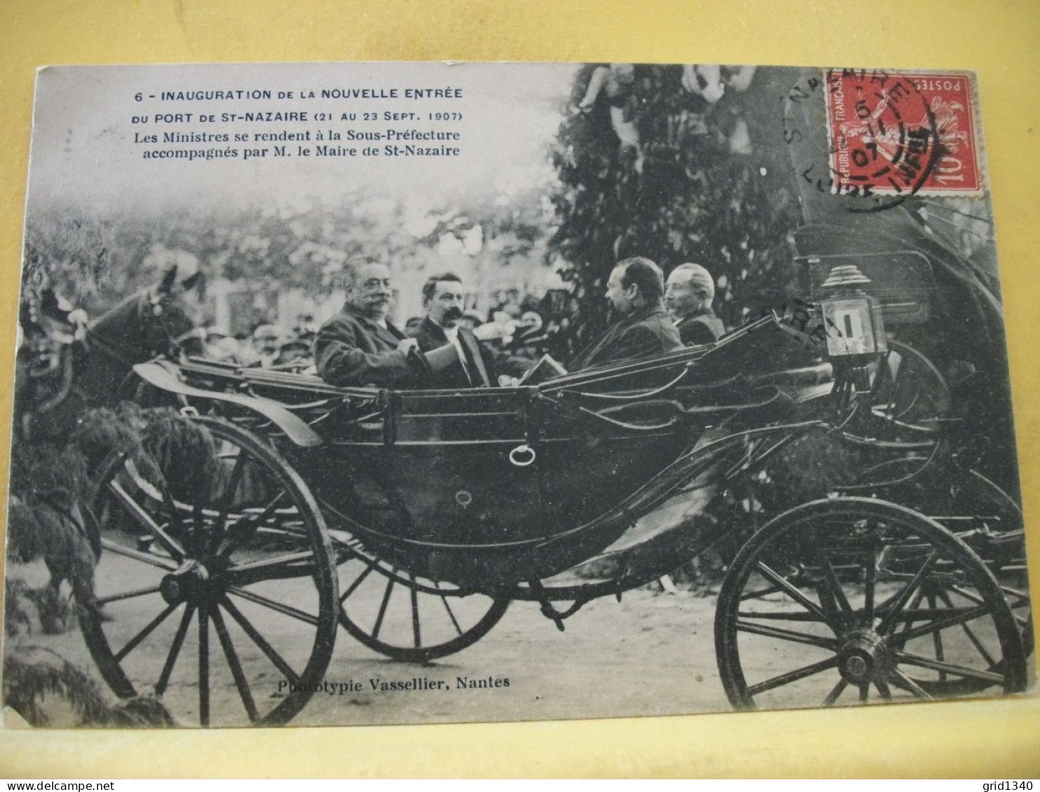 8G 9240 RARE CPA 1907 - 44 INAUGURATION DE LA NOUVELLE ENTREE DU PORT DE ST NAZAIRE 1907 - ANIMATION - Inaugurations