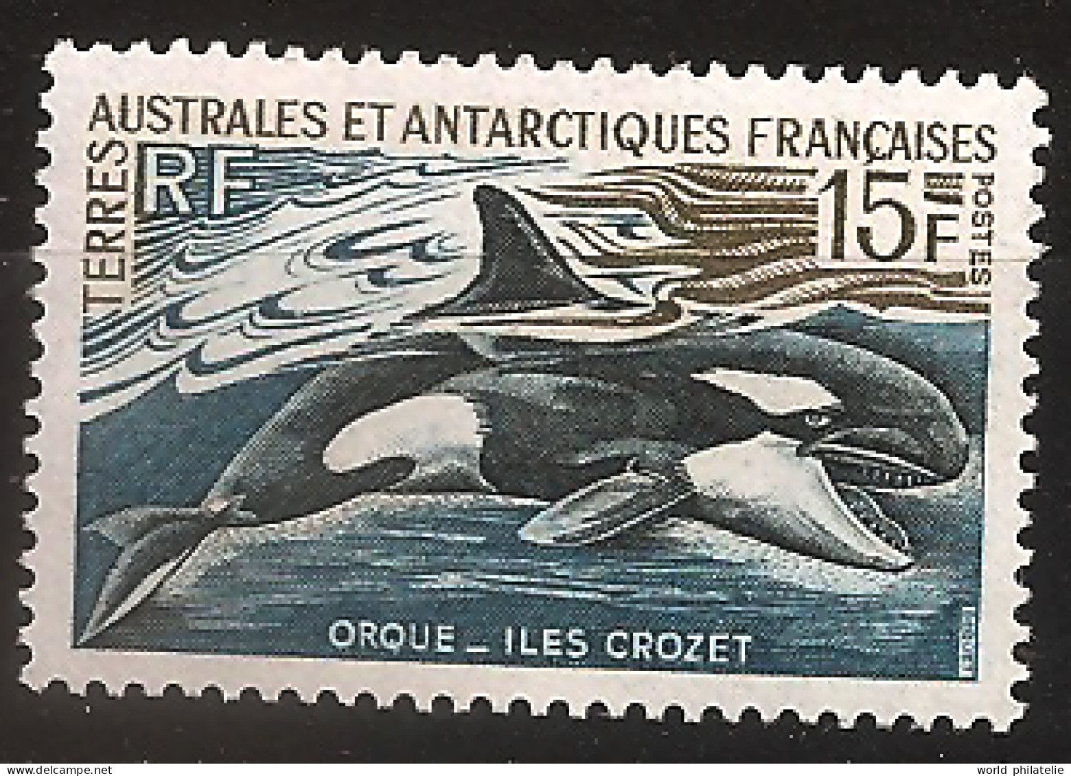 TAAF Terres Australes 1969 N° 30 Iso ** Faune, Orque, Îles Crozet, Mer, Epaulard, Mammifère, Cétacé, Prédateur, PCB - Neufs