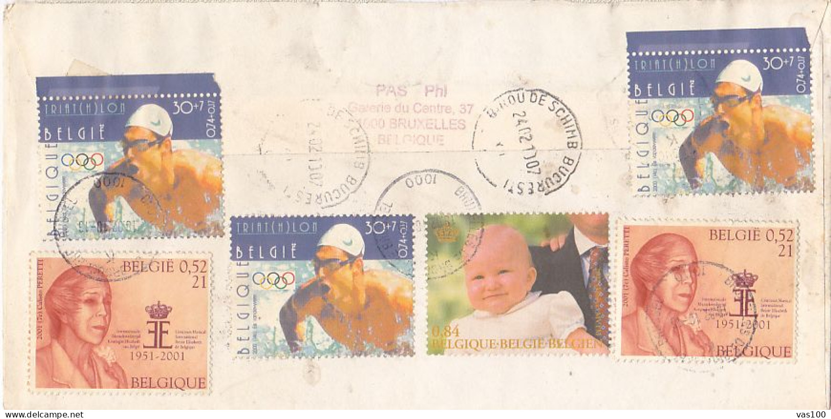 TRANSPORTS MINISTRIES CONFERENCE, SWIMMING, MUSIC, CHILDREN, STAMPS ON REGISTERED COVER, 2010, BELGIUM - Brieven En Documenten