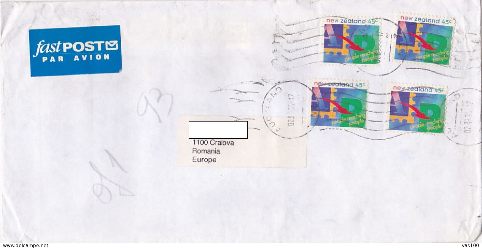 PEOPLE REACHING PEOPLE, STAMPS ON COVER, 1994, NEW ZEELAND - Briefe U. Dokumente