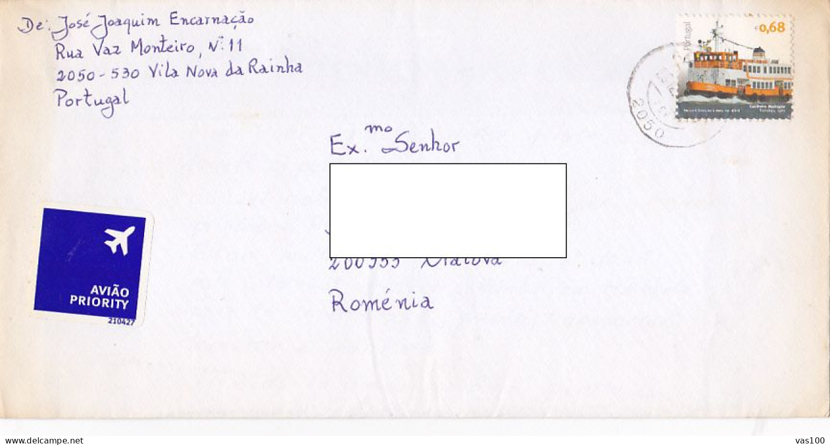 SHIP, STAMP ON COVER, 2012, PORTUGAL - Briefe U. Dokumente