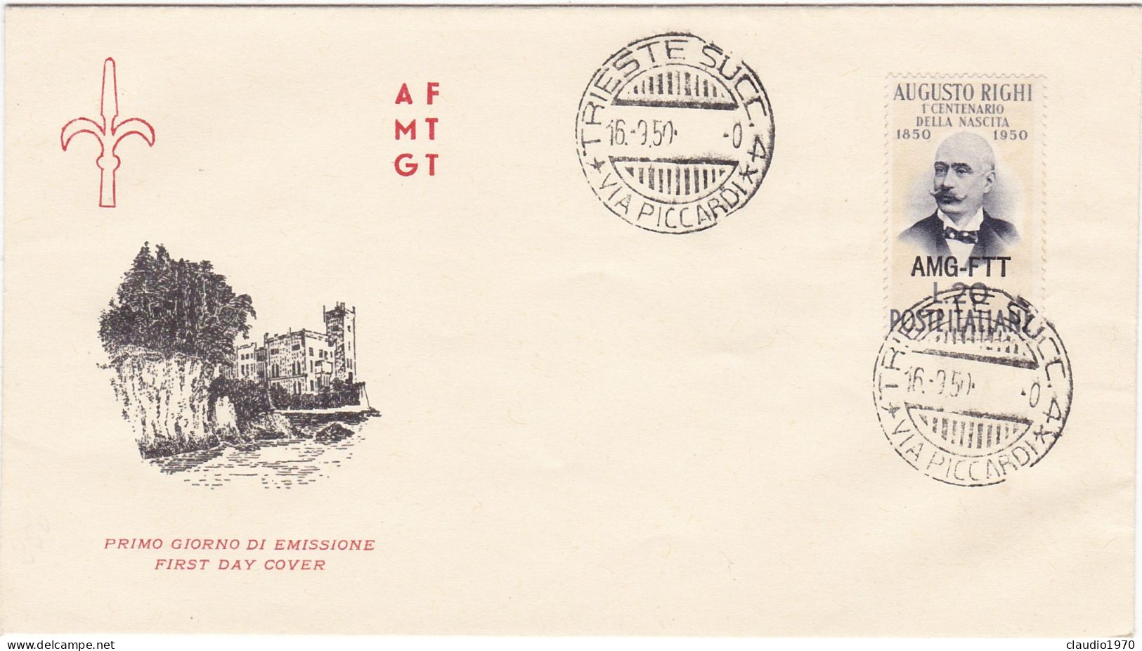 ITALIA - TRIESTE - ZONA A ( AMG FTT) - BUSTA FDC  - STORIA POSTALE - 1950 - Marcofilie