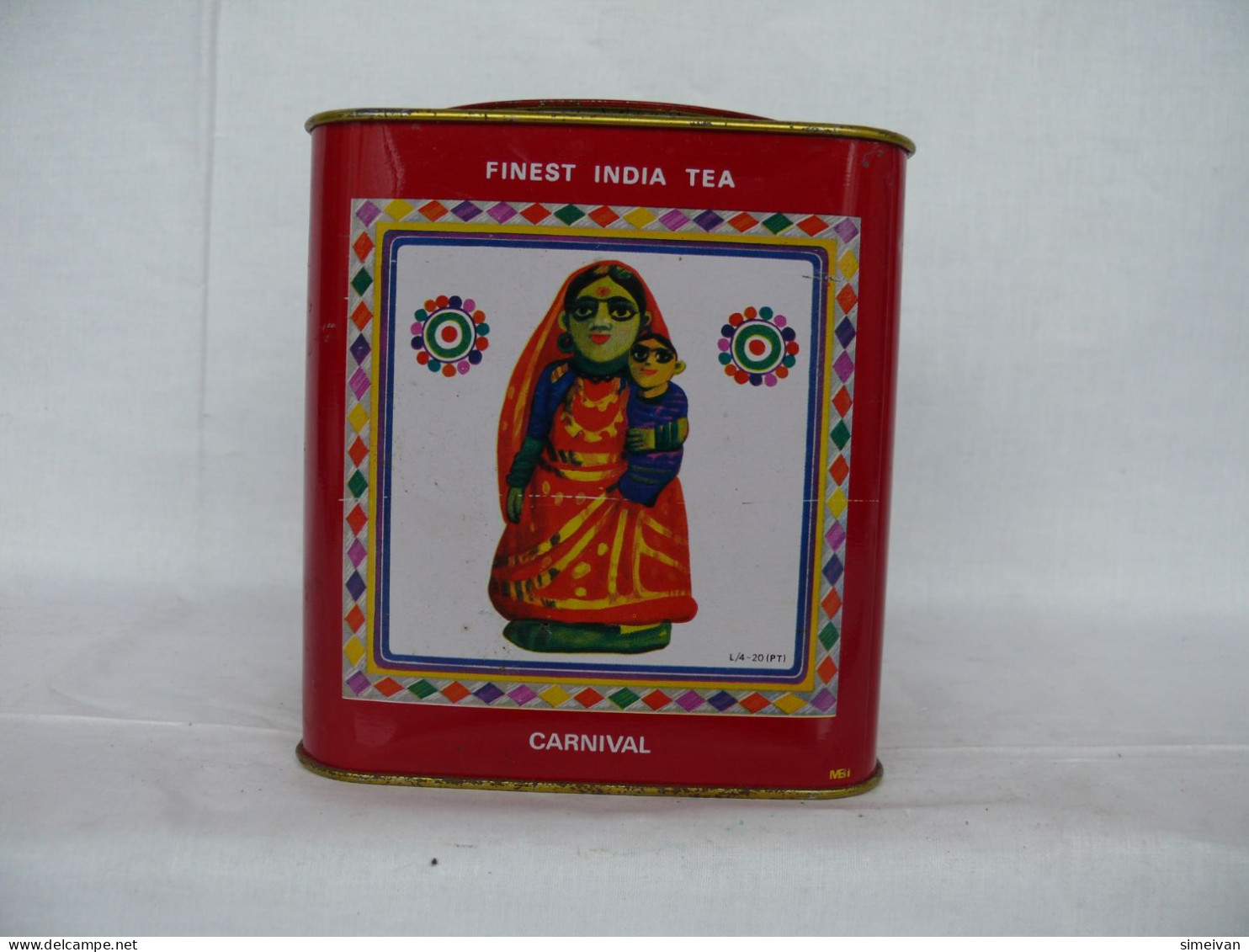 Vintage Old India Tosh's Carnival Tea Tin Metal Box #1633 - Tin