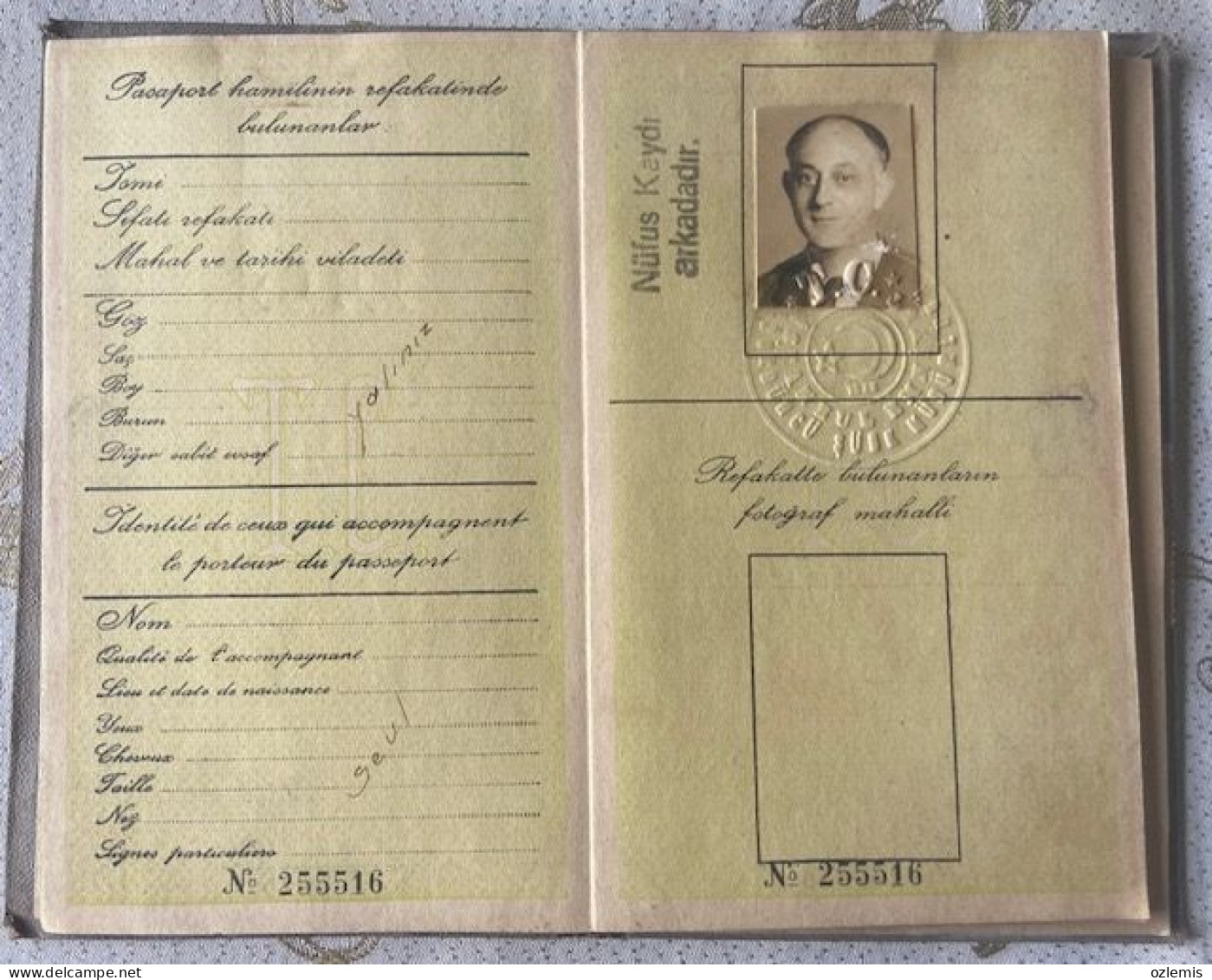 PASSPORT,PASSEPORT,1951,USED,DEUTSCHLAND,UNITED KINGDOM,FRANCE,ITALIA,OSTERREICH,SUISSE,VISA AND FISCAL - Historical Documents