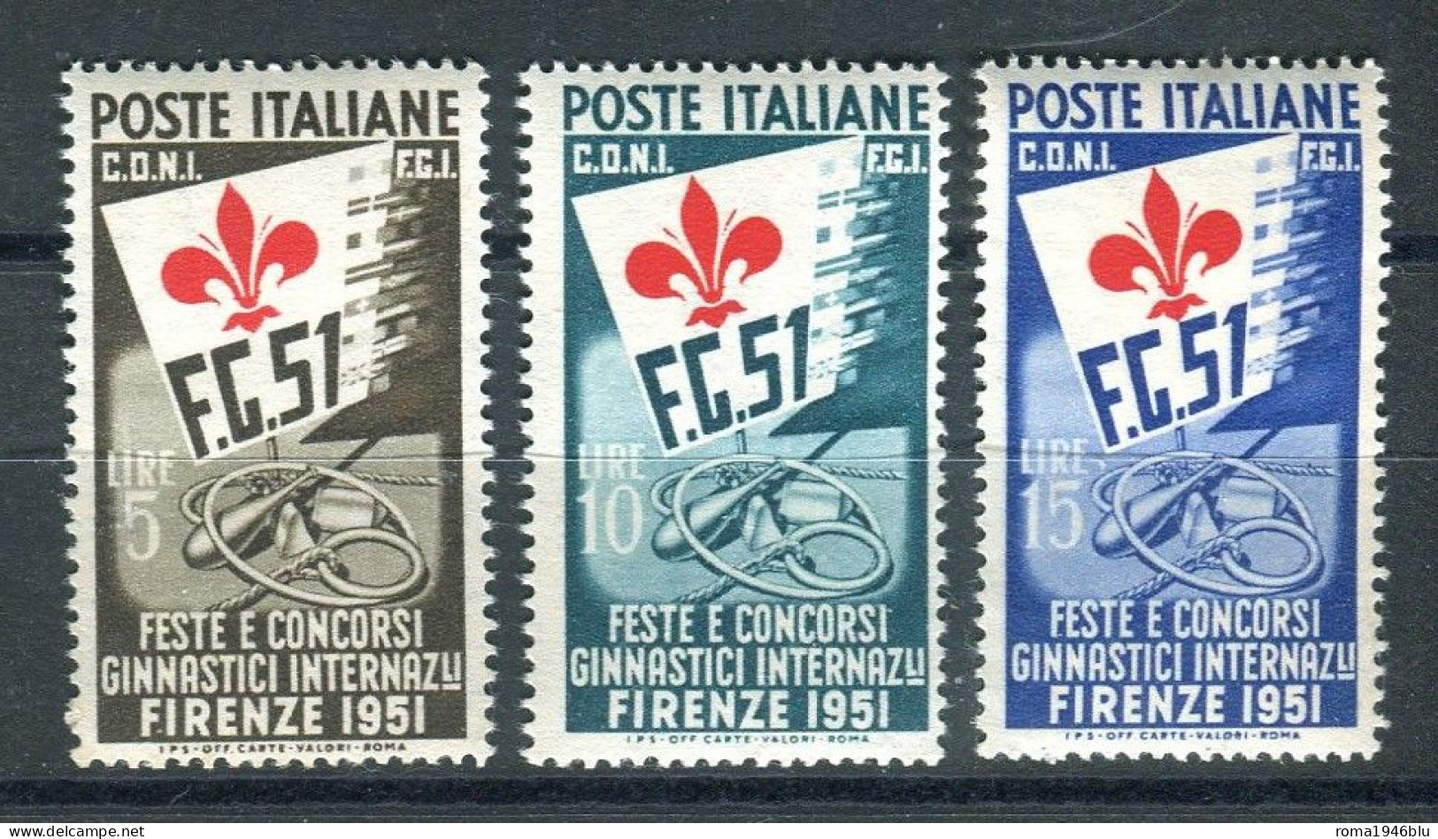 REPUBBLICA 1951 GINNICI SERIE CPL. ** MNH - 1946-60: Mint/hinged