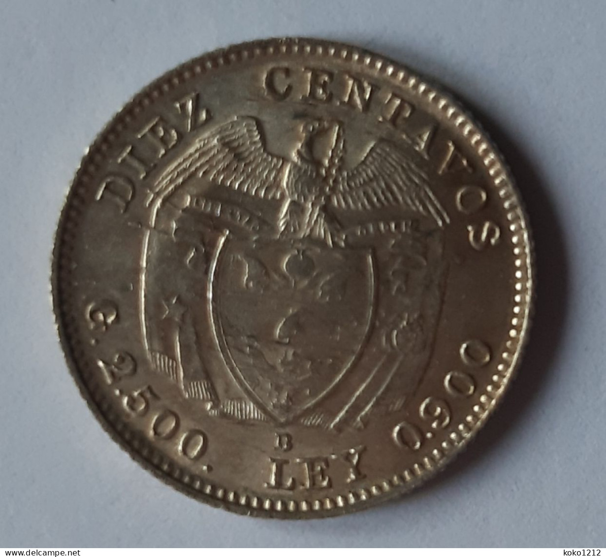 Colombia 10 Centavos 1942 B UNC Silver / Argent - Kolumbien