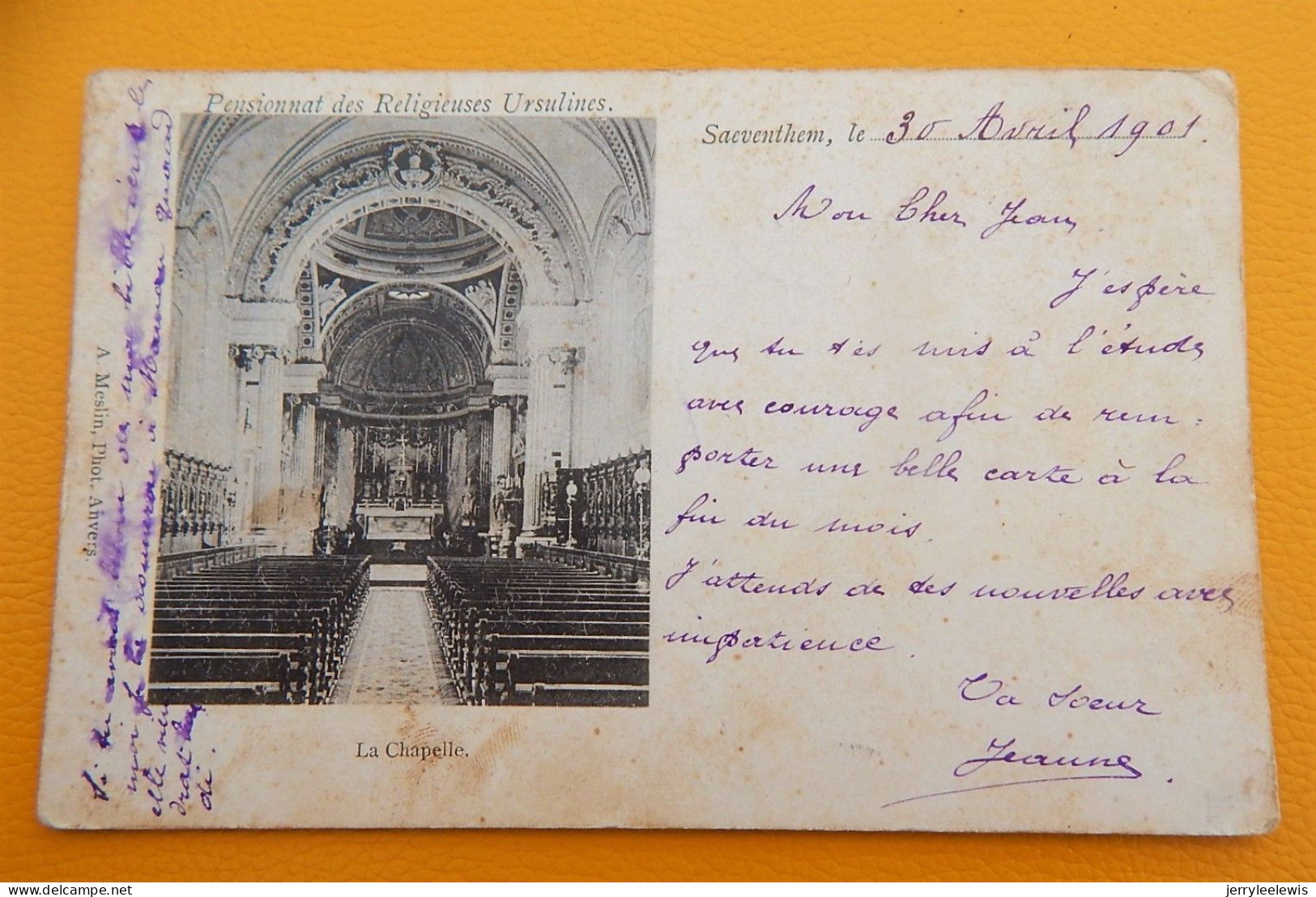 ZAVENTEM - SAVENTHEM -  Pensionnaat Der Ursulinen, Kapel  - Pensionnat Des Ursulines , Chapelle  -  1901 - Zaventem