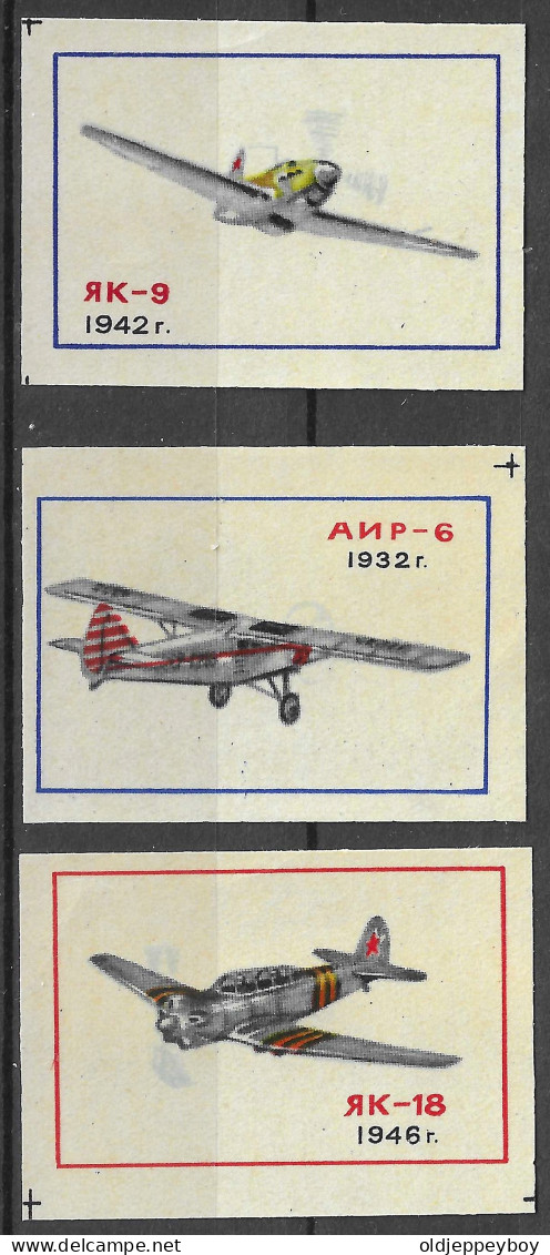 RUSSIA  MATCHBOX LABEL 1940S FIGHTER PLANES AND 1932    5  X 3.5  Cm  - Zündholzschachteletiketten
