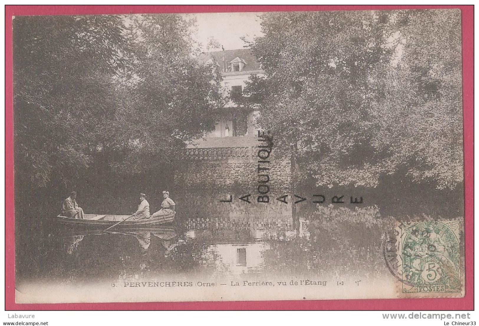 61 - PERVENCHERES --La Ferriere Vue De L'Etang---barque--animé - Pervencheres