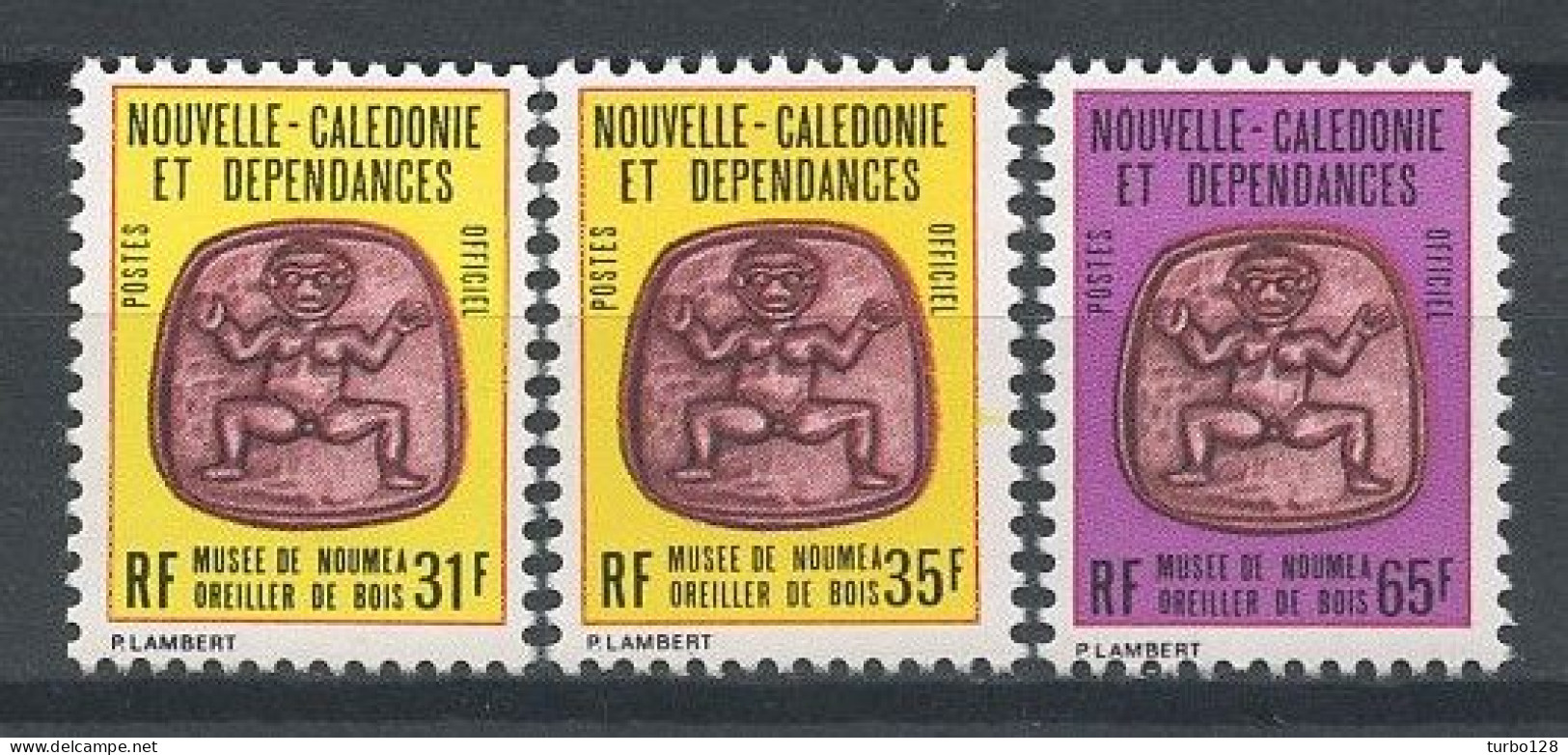 CALEDONIE 1983 Service N° 34/36 ** Neufs MNH Superbes C 5.50 € Oreiller De Bois Musée De Nouméa - Oficiales