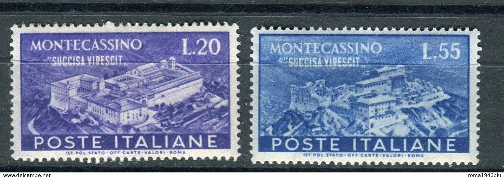 REPUBBLICA 1951 MONTECASSINO SERIE CPL. ** MNH - 1946-60: Mint/hinged