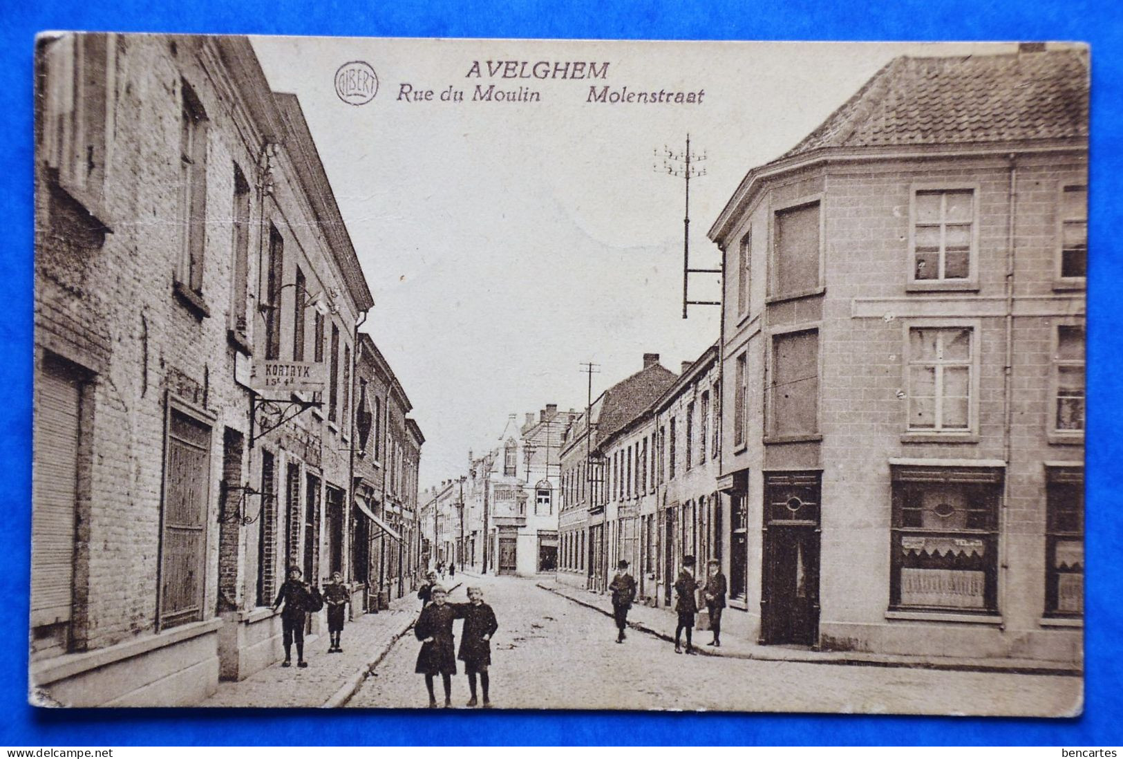 Avelghem 1925: Rue Du Moulin Animée - Avelgem